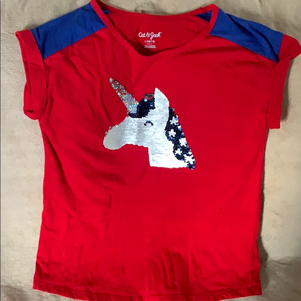 Girls double sided sequined top